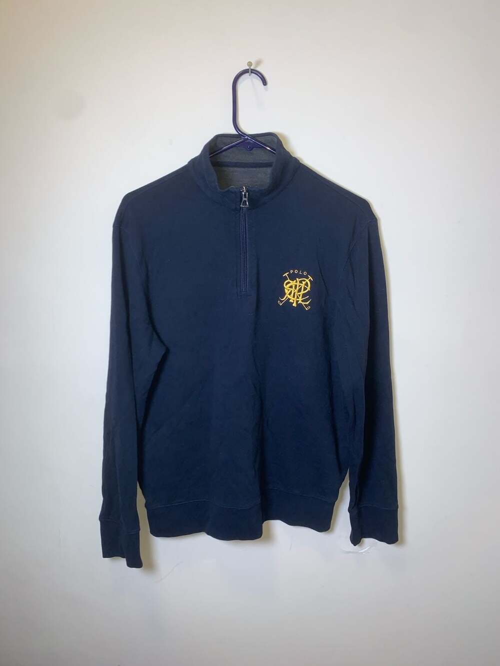 Polo Ralph Lauren Quarter Zip Sweatshirt with Gold Crest Logo